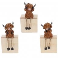 Happy Highland Coo Dangle Leg Ornament