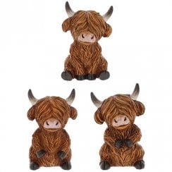 Happy Highland Cow Sitting Ornament