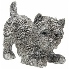 Large Silver Westie Ornament - Playing
