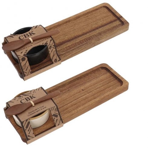 Shudehill Giftware Long Acacia Tapas Serving Set