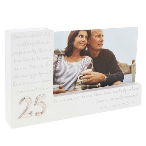 Shudehill Giftware Modern Script 25th Anniversary Photo Frame