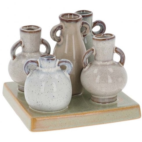 Shudehill Giftware Petite Pottery 5 Stem Urns Vase