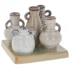 Petite Pottery 5 Stem Urns Vase
