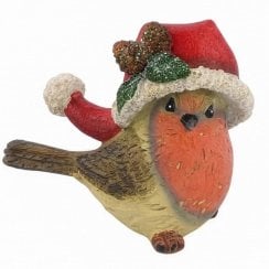 Santa Hat Robin Christmas Ornament