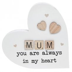Scrabble Sentiment Standing Heart Ornament - Mum 