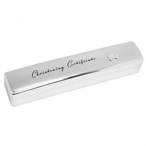 Shudehill Giftware Silver Christening Certificate Box