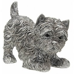 Small Silver Westie Ornament - Playing