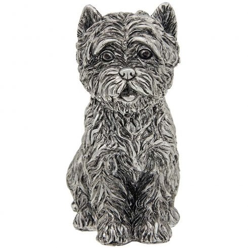 Shudehill Giftware Small Silver Westie Ornament - Sitting