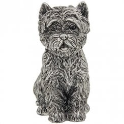 Small Silver Westie Ornament - Sitting