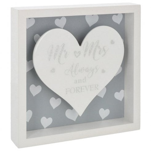 Shudehill Giftware Sparkle Art Heart Mr & Mrs Plaque
