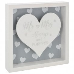 Sparkle Art Heart Mr & Mrs Plaque
