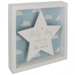 Sparkle Art Star Baby Boy Plaque