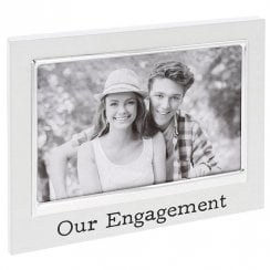 White Message Engagement Frame - 6x4