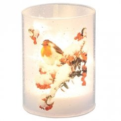 Xmas Small Snowy Robin Glow Lamp