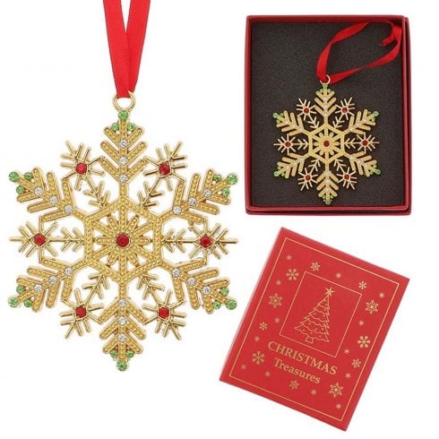 Shudehill Giftware Xmas Treasures Snowflake Boxed Hanging Decoration