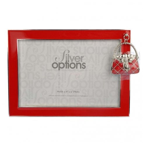 Silver Options Red Shopaholic Photo Frame
