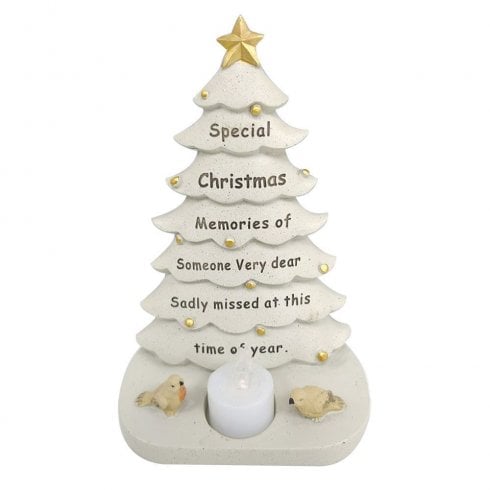 David Fischhoff Someone Special Christmas Tree With Flickering LED Candle Light Memorial Ornament
