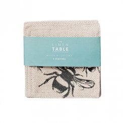 4 Bee Linen Coasters