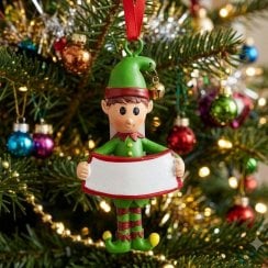 Blank Green Elf Christmas Hanging Ornament