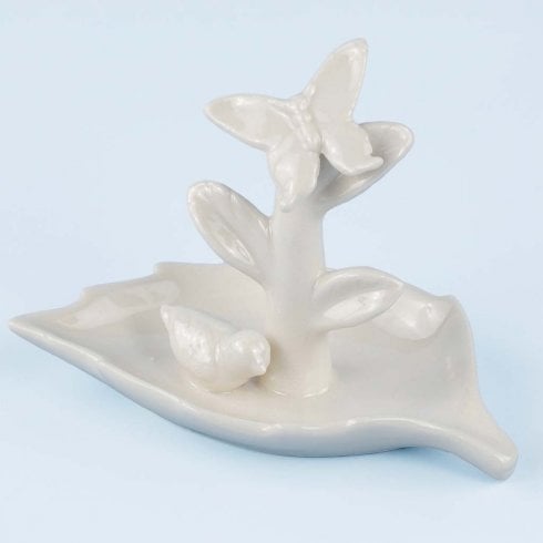 The Present Shop Ceramic Leaf Ring Dish and Jewellery Holder