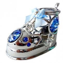 Crystocraft Baby Boy Shoe / Bootie Crystal Ornament