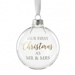 First Christmas as Mr & Mrs Glass Bauble
