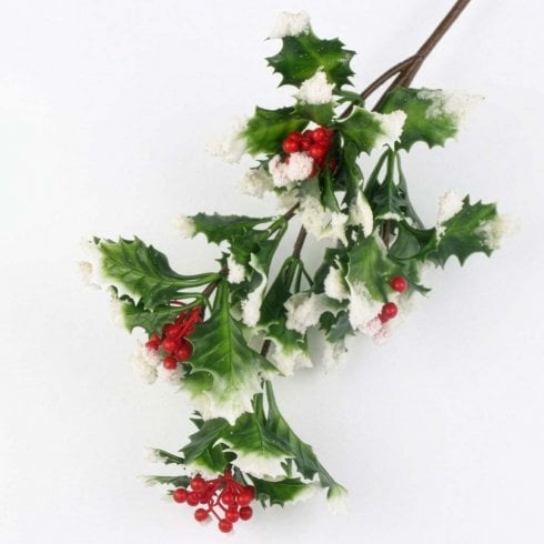 The Present Shop Frosted Holly Christmas Branch