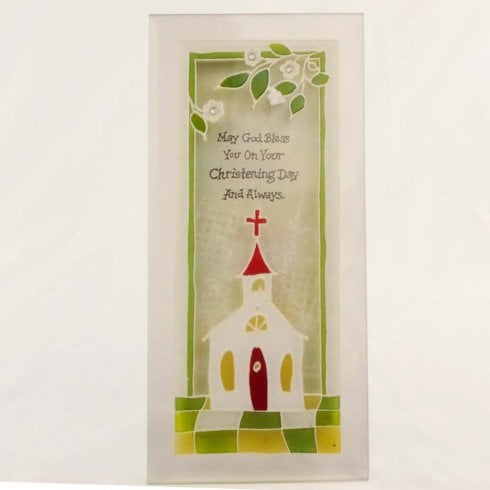 The Present Shop Glass Christening Day Plaque