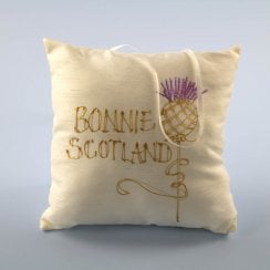 Hand Painted "Bonnie Scotland" Cushion Hanging Ornament