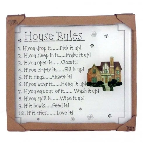 The Present Shop Hanging House Rules Plaque