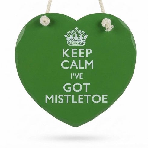 The Present Shop Keep Calm Mistletoe Heart Plaque