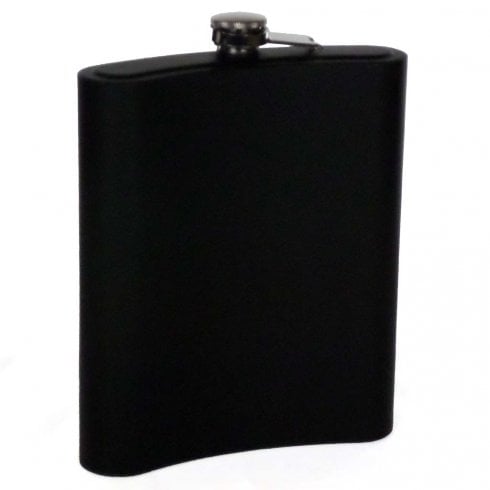The Present Shop Large Black Stainless Steel Hipflask