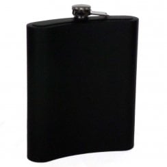 Large Black Stainless Steel Hipflask