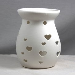 Matte White Ceramic Heart Wax Melt Burner