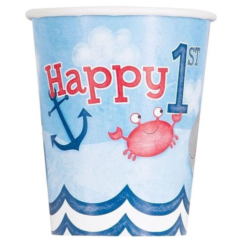 The Present Shop Nautical 1st Birthday Paper Cups