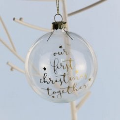 "Our First Christmas Together" Glass Bauble