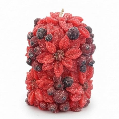 The Present Shop Poinsettia Pillar Candle