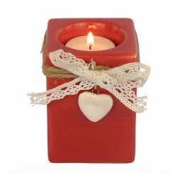 Red Ceramic Tealight Holder