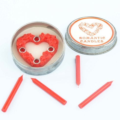 The Present Shop Romantic Heart Candle Set in Decorative Tin