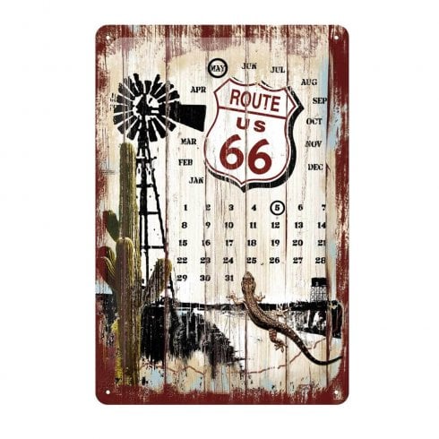The Present Shop Route 66 Desert Windmill Calendar Desert Tin Sign