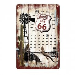 Route 66 Desert Windmill Calendar Desert Tin Sign