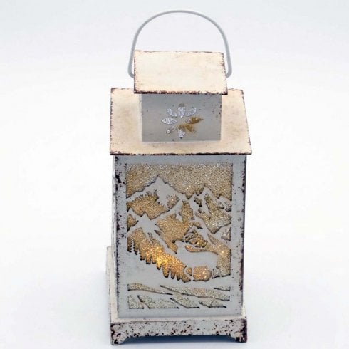 The Present Shop Rustic Light-Up Christmas Mountain Lantern