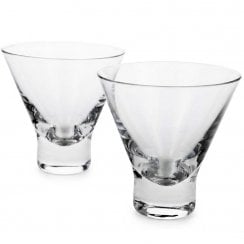 Set of 2 Clear Glass Tealight Holders
