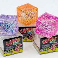 Square Glitter Squeez Ball