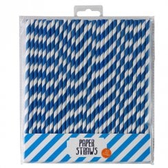Talking Tables Party Blue & White Paper Straws - Pack of 30