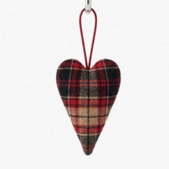 Tartan Heart Christmas Tree Ornament
