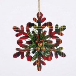 Tartan Snowflake Christmas Tree Ornament