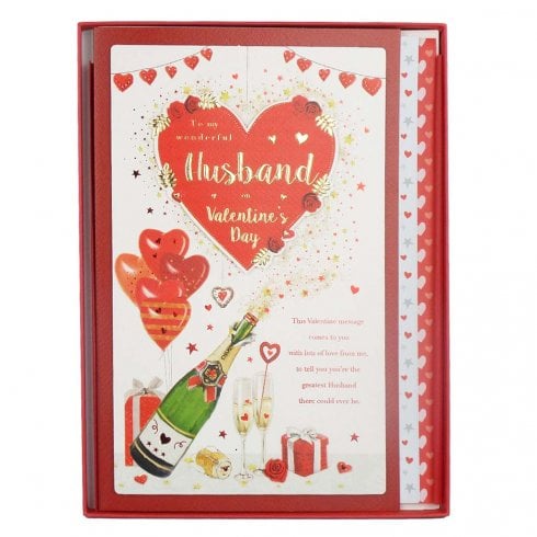 The Present Shop 'To My Husband' Valentines Day Card