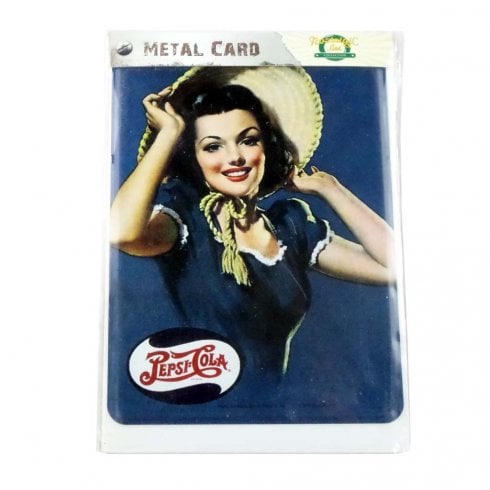 The Present Shop Vintage Pepsi-Cola Metal Postcard Sign