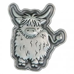 Brushed Metal Highland Coo Magnet